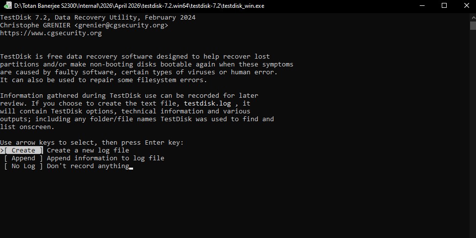 testdisk sd card recovery